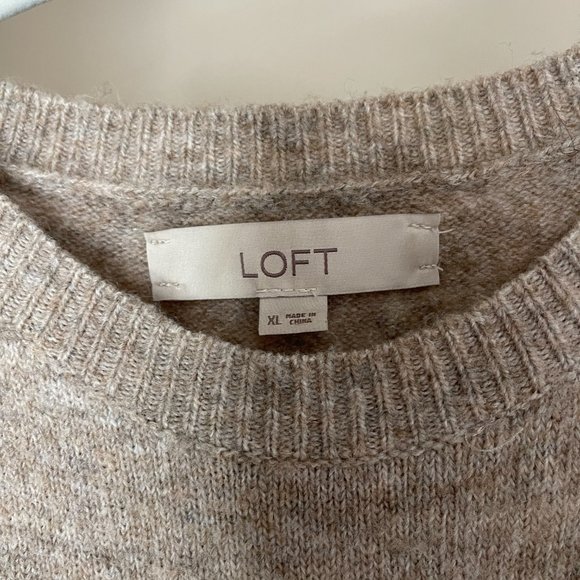 LOFT | Neutral Cold-Shoulder Ruffle Sweater - Picture 5 of 5